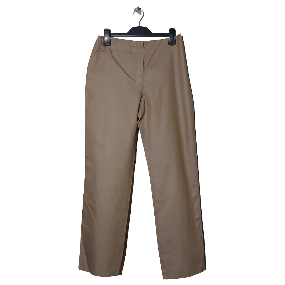 Loft Khaki Plazo Pant | Pure Cotton