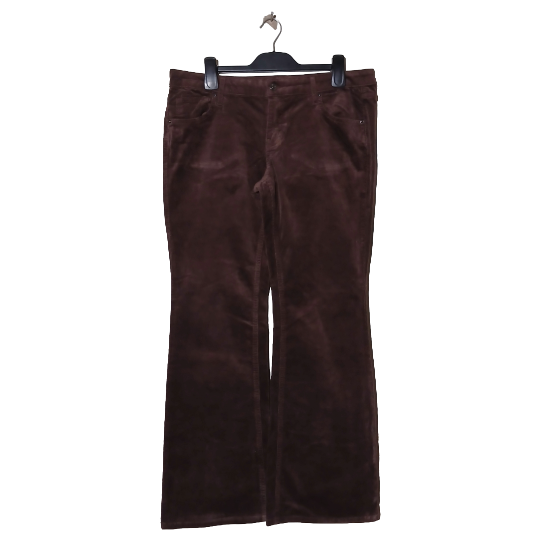 Wild Fable Brown Low Rise Flare Pant | Suede Fabric